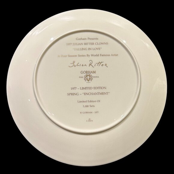 Set of 4 Vintage Julian Ritter Clown Plates, 1977 Whimsical Circus Art - Picture 5 of 12